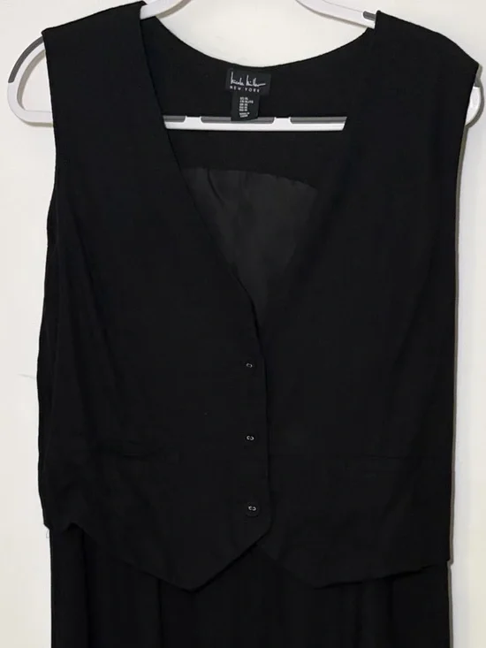 Nicole Miller Black Sleeveless Maxi Dress with Vest Bodice - Picture 2 of 3